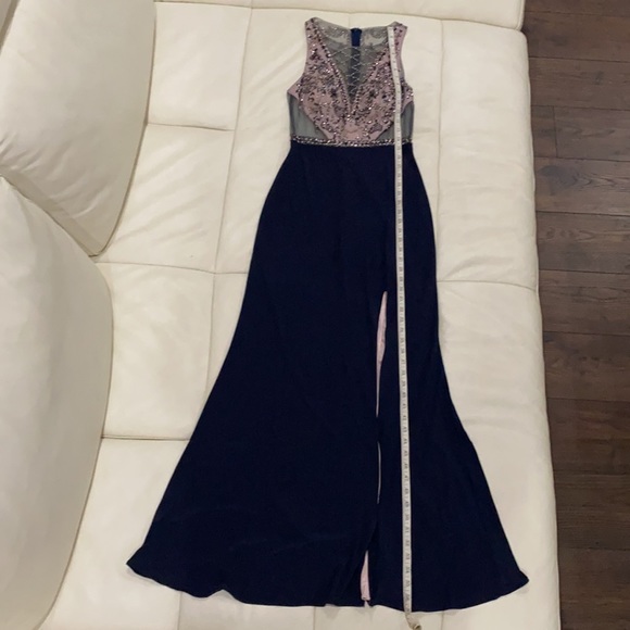 Floor length gown Navy blue size 4 - Picture 4 of 12